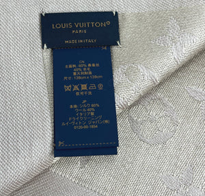 Louis Vuitton monogram denim shawl beige rose