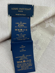 Louis Vuitton monogram denim shawl beige rose