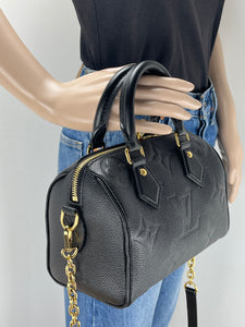 Louis Vuitton speedy 20 empreinte bandouliere noir