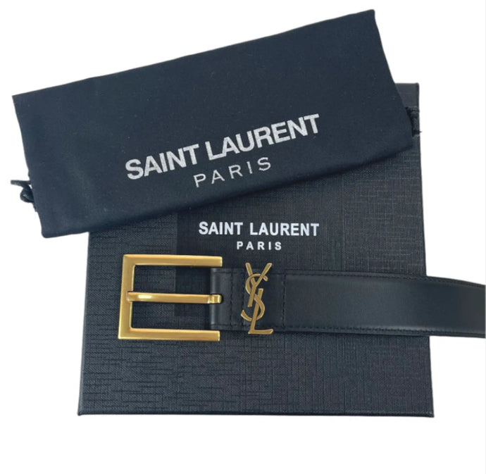 YSL Saint Laurent Cassandre belt black Size 85