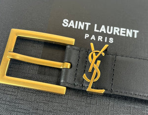 YSL Saint Laurent Cassandre belt black Size 85