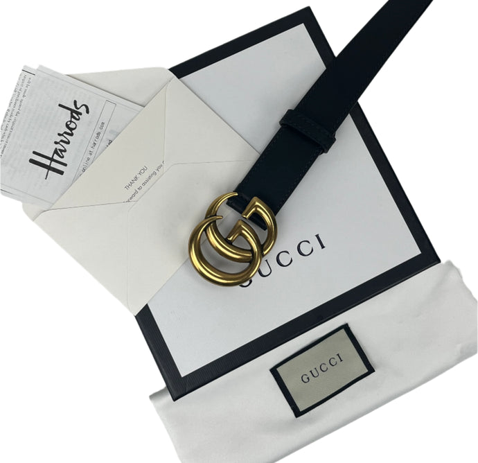 Gucci marmont belt gold size 80