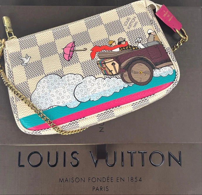 Louis Vuitton mini pochette azur hibiscus illustre