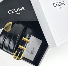 Load image into Gallery viewer, Celine small western belt in taurillon leather size