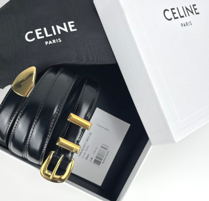 Celine small western belt in taurillon leather size