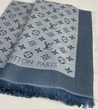 Load image into Gallery viewer, Louis Vuitton denim shawl in light blue