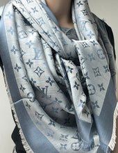 Load image into Gallery viewer, Louis Vuitton denim shawl in light blue