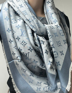 Louis Vuitton denim shawl in light blue