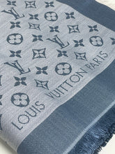 Load image into Gallery viewer, Louis Vuitton denim shawl in light blue