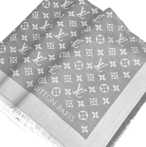 Louis Vuitton monogram denim shawl in pearl grey