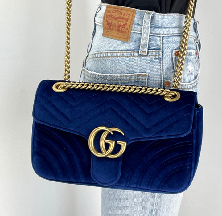 Gucci GG velvet small marmont – Lady Clara's Collection