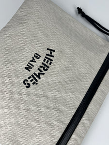 Hermes toile herringbone bain pouch