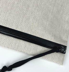 Hermes toile herringbone bain pouch