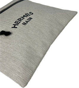 Hermes toile herringbone bain pouch