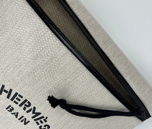Hermes toile herringbone bain pouch