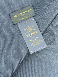 Louis Vuitton monogram shawl night blue