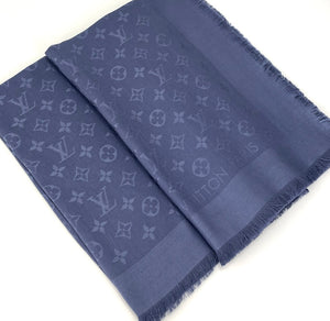 Louis Vuitton classique monogram shawl blue