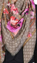 Load image into Gallery viewer, Gucci Pansy floral pansy wool shawl