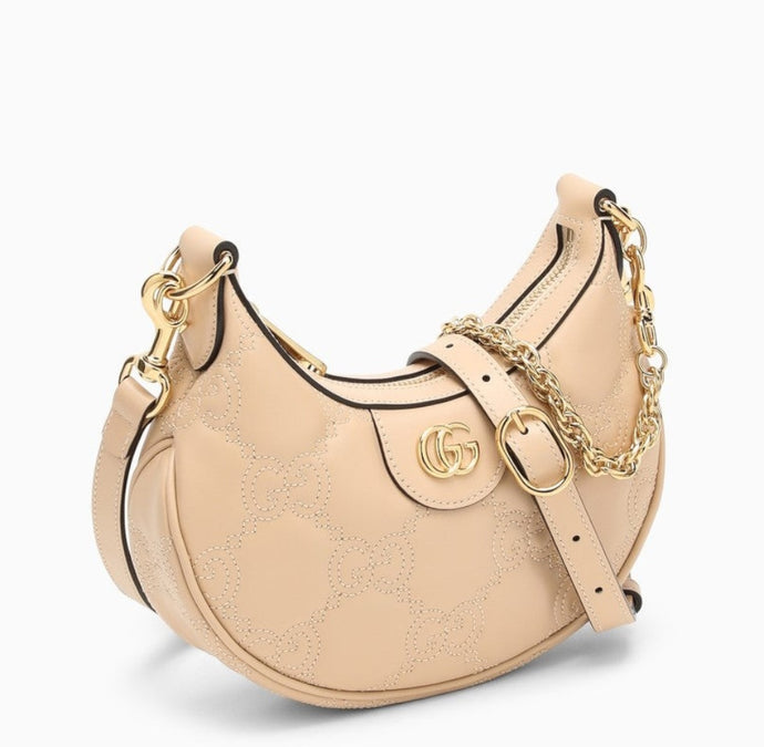 Gucci Gucci GG Quilted matelasee mini shoulder bag beige