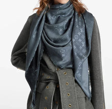 Load image into Gallery viewer, Louis Vuitton classique monogram shawl in charcoal