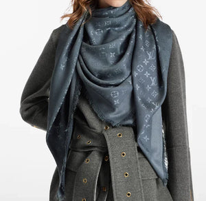 Louis Vuitton classique monogram shawl in charcoal