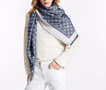 Load image into Gallery viewer, Louis Vuitton denim shawl blue monogram