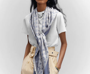 Louis Vuitton denim shawl in light blue