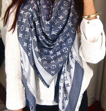 Load image into Gallery viewer, Louis Vuitton denim shawl blue monogram