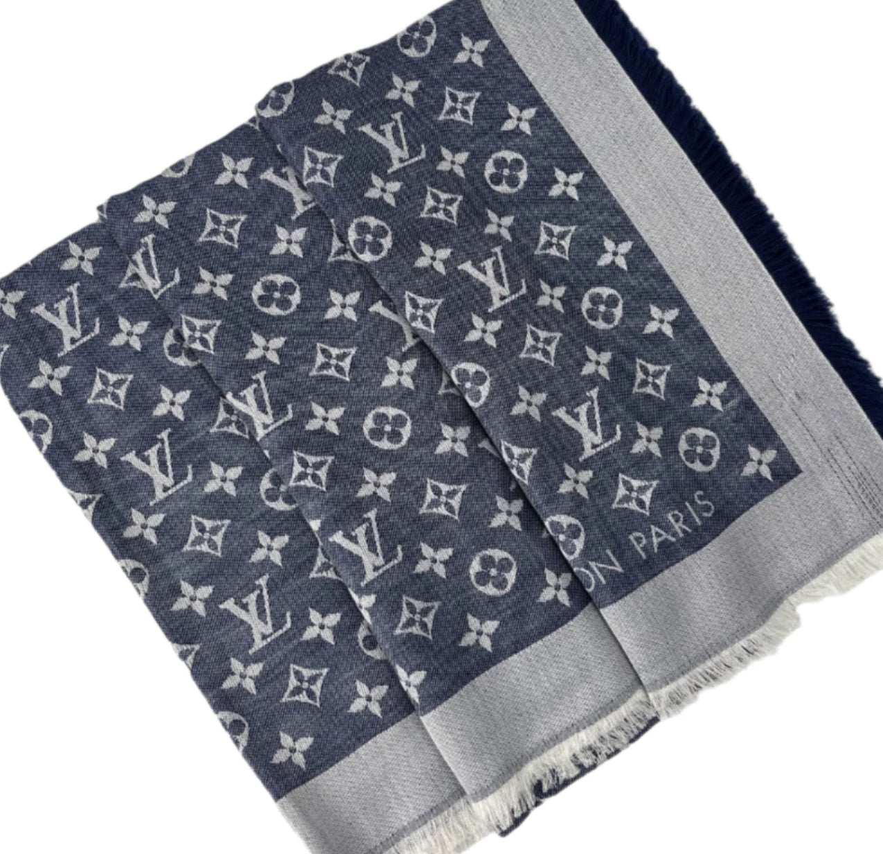 Louis Vuitton denim shawl blue monogram