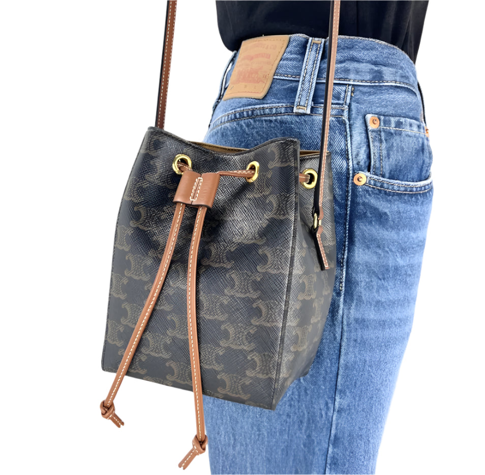 Celine micro sailor bag in triomphe canvas