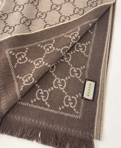 Gucci GG jacquard knitted scarf
