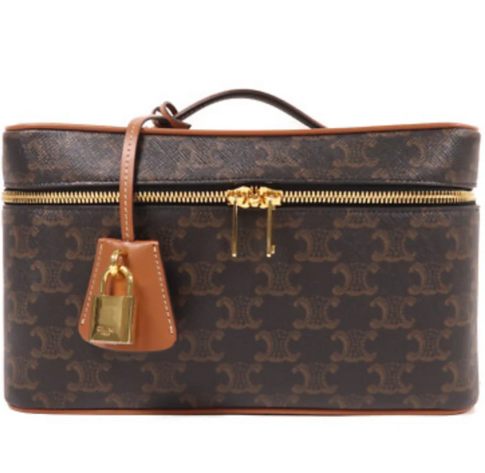 Celine travel vanity case in triomphe canvas