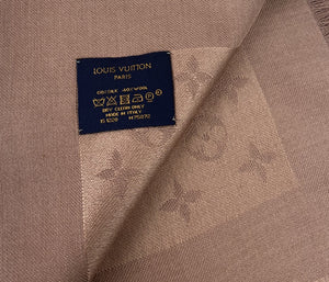 Louis Vuitton monogram shawl in cappucino/ bronze