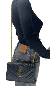 Saint Laurent YSL small envelope bag black