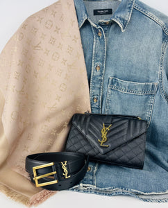 Louis Vuitton monogram denim shawl beige rose
