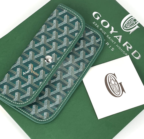 Goyard small pouch in green canvas
