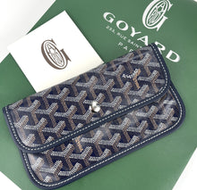 Load image into Gallery viewer, Goyard small pouch in navy blue canvas