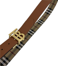 Load image into Gallery viewer, Burberry Check TB belt size 100 reversible