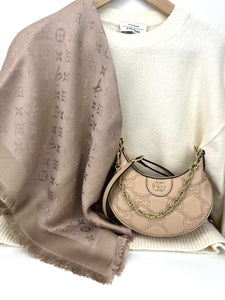 Louis Vuitton monogram denim shawl beige rose