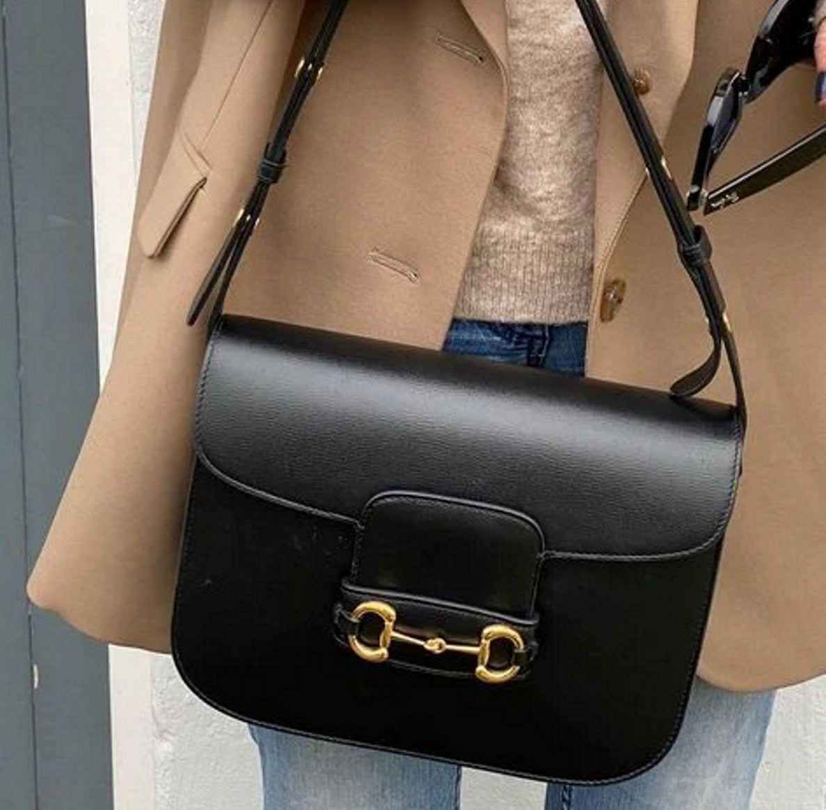 Gucci 1955 Horsebit Shoulder Bag Gucci Horsebit Tote Black GUCCI