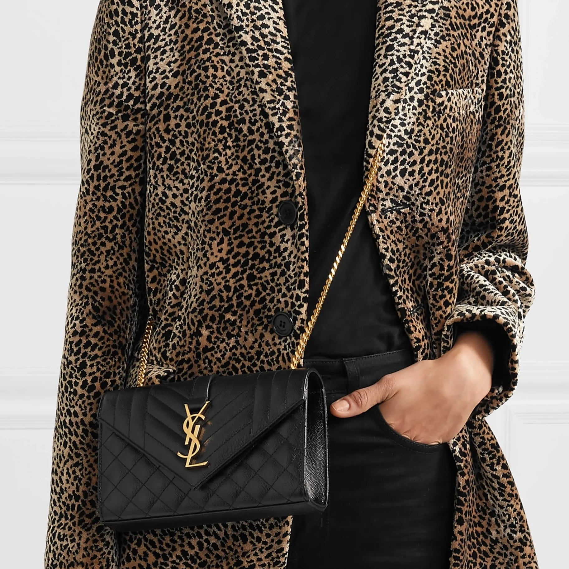 Saint Laurent YSL small envelope bag black – Lady Clara's Collection