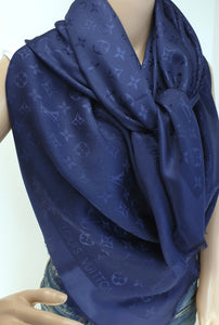 Louis Vuitton monogram shawl night blue