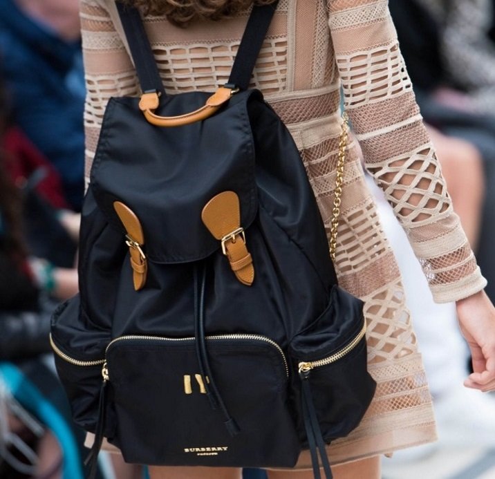 burberry leather and fabric rucksack backpack Burberry large rucksack in technical nylon and leather – Lady Clara's Collection