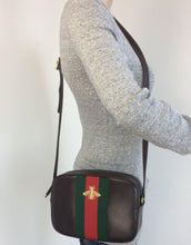 Load image into Gallery viewer, GUCCI  bee embroidered GG leather crossbody bag