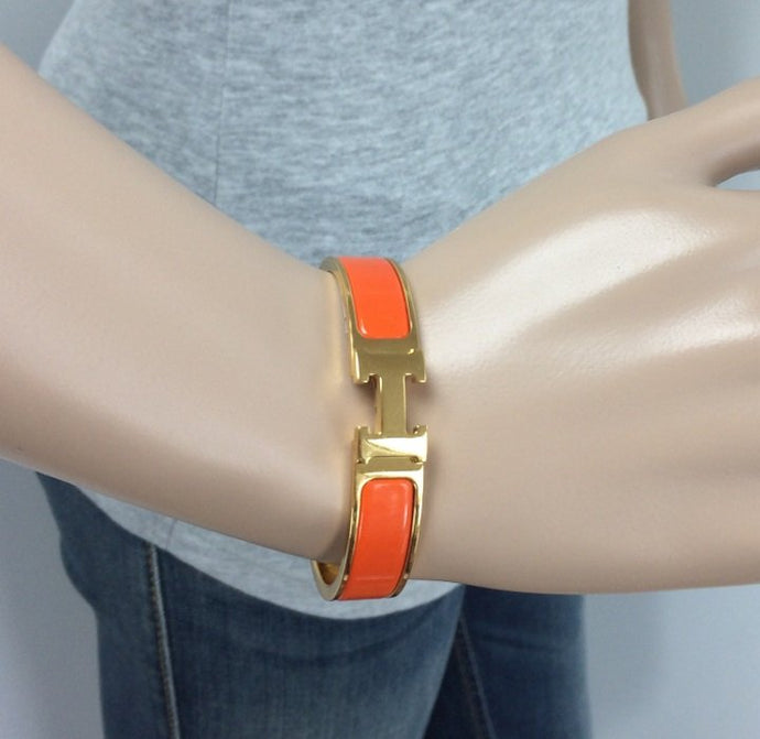 Hermes Clic H orange gold