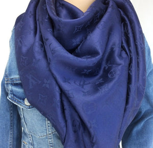 Louis Vuitton monogram shawl night blue