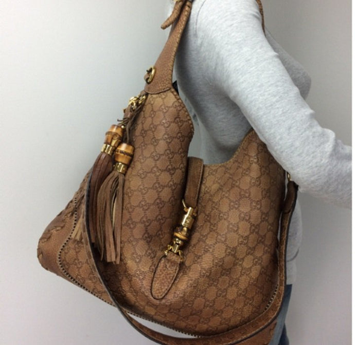 Gucci tan monogram guccissima new Jackie