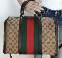 Load image into Gallery viewer, Gucci vintage web boston bag