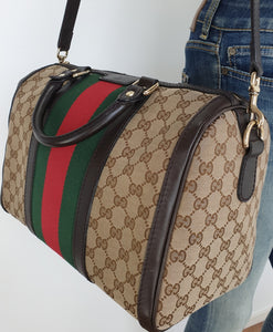 Gucci vintage web boston bag