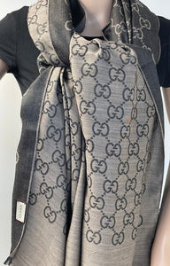 Gucci GG jacuard wool and silk shawl